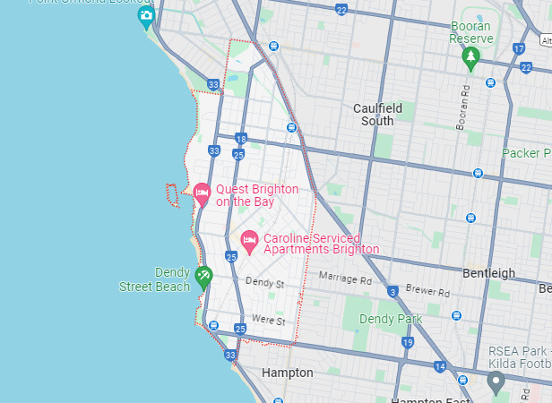 Brighton map area